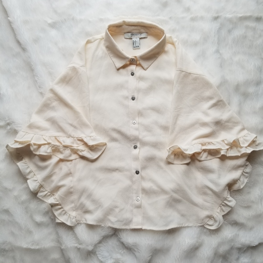 Forever 21 Contemporary Ruffle Sleeve Blouse